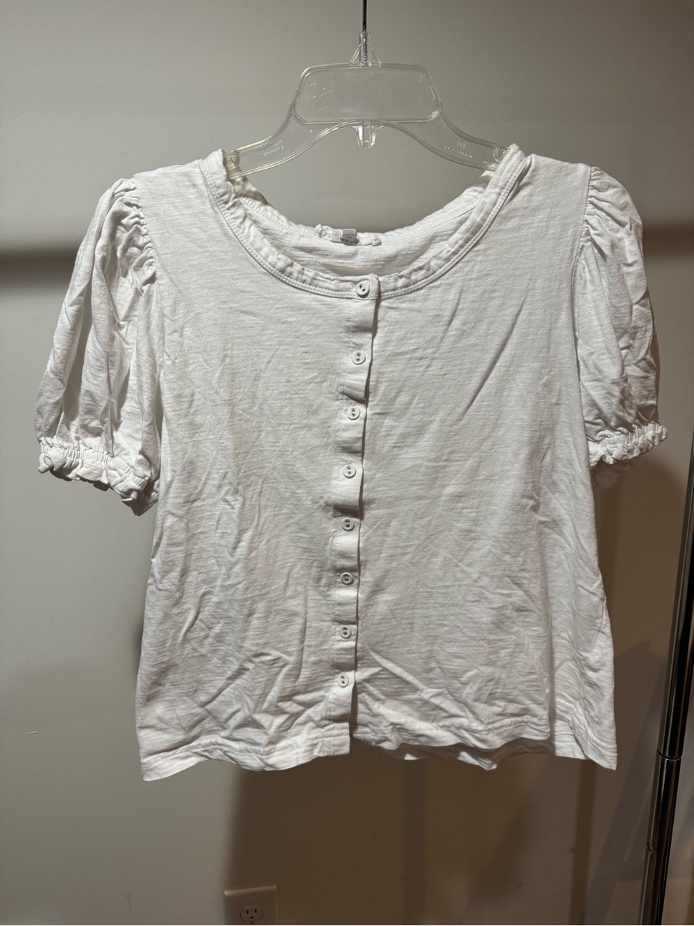 Women’s Puff Sleeve Cotton Tee - White